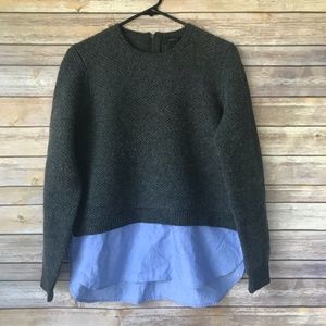 J. Crew Grey Wool Layered Sweater